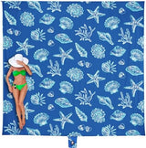 WEKAPO Beach Blanket Waterproof Sandproof Oversized, Extra Large Beach Mat Sand Free, Lightweight & Compact Sand Free Mat with 6 Stakes & 4 Corner Pockets