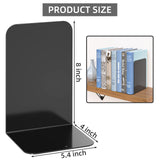 VFINE Bookends 4 Pairs, Black Metal Book Ends, Bookends for Shelves, Book Stopper for Heavy Books, Book Dividers for Home Office School Supplies