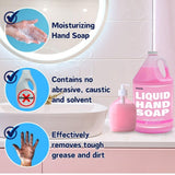 Hand Soap Gallon Refill, Cleansing Liquid Soap, Soothing Pink Lotion Soap Refill, Bulk Hand Soap Refill - Gentle on Skin, Cherry Scent - 1 Gallon per Bottle - 4 Pack