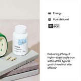 THORNE - Iron Bisglycinate - 25 mg Iron Supplement for Enhanced Absorption Without Gastrointestinal Side Effects* - NSF Certified for Sport - Gluten-Free - 60 Capsules