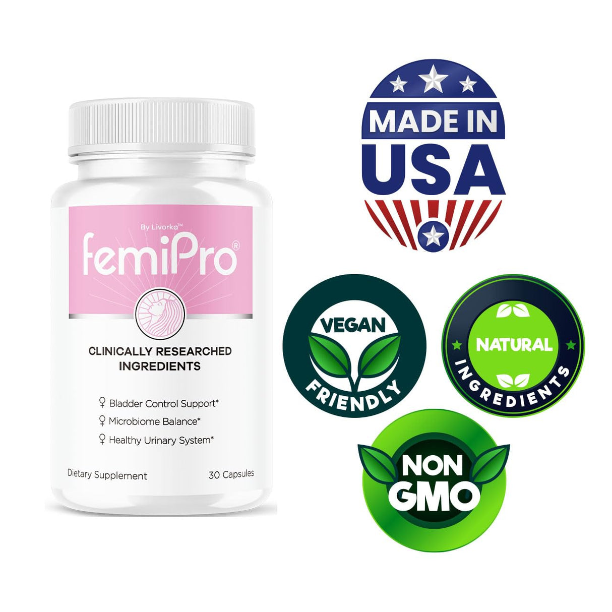 (3 Pack) FemiPro Bladder Control Pills - Original FemiPro Capsules, Femi Pro Bladder Control Support Supplement, Probitic FemiPro Pills for Overall Health and Wellness Reviews, 90 Capsules 3 Months