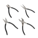 Amazon Basics Pliers Set, Hand Tools for Precision, Cutting Wire Cutter with Needle Nose and Diagonal, Quality Tool Set for Home Maintenance, Set of 4, Black and Silver