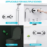 TAILI Shower Grab Bar Glow in The Dark, 2 Pack 12.2 in Grab Bars for Bathtubs and Showers, Shower Handle Shower Rail for Seniors and Elderly,Bathroom Safety Grip Removable No Drilling Waterproof Black