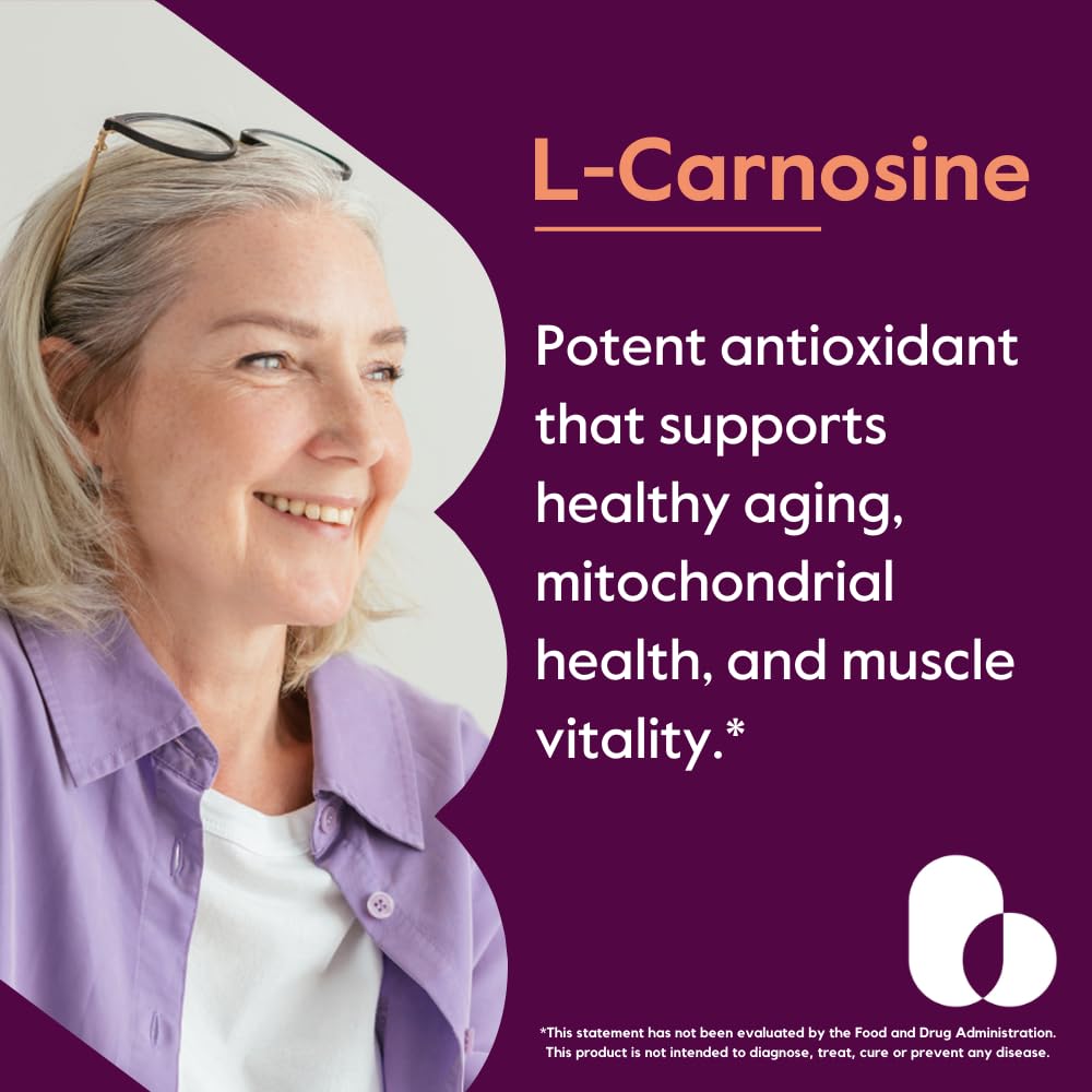 BESTVITE L-Carnosine 500mg per Capsule (120 Capsules) No Fillers - No Stearates - Non GMO - Gluten Free