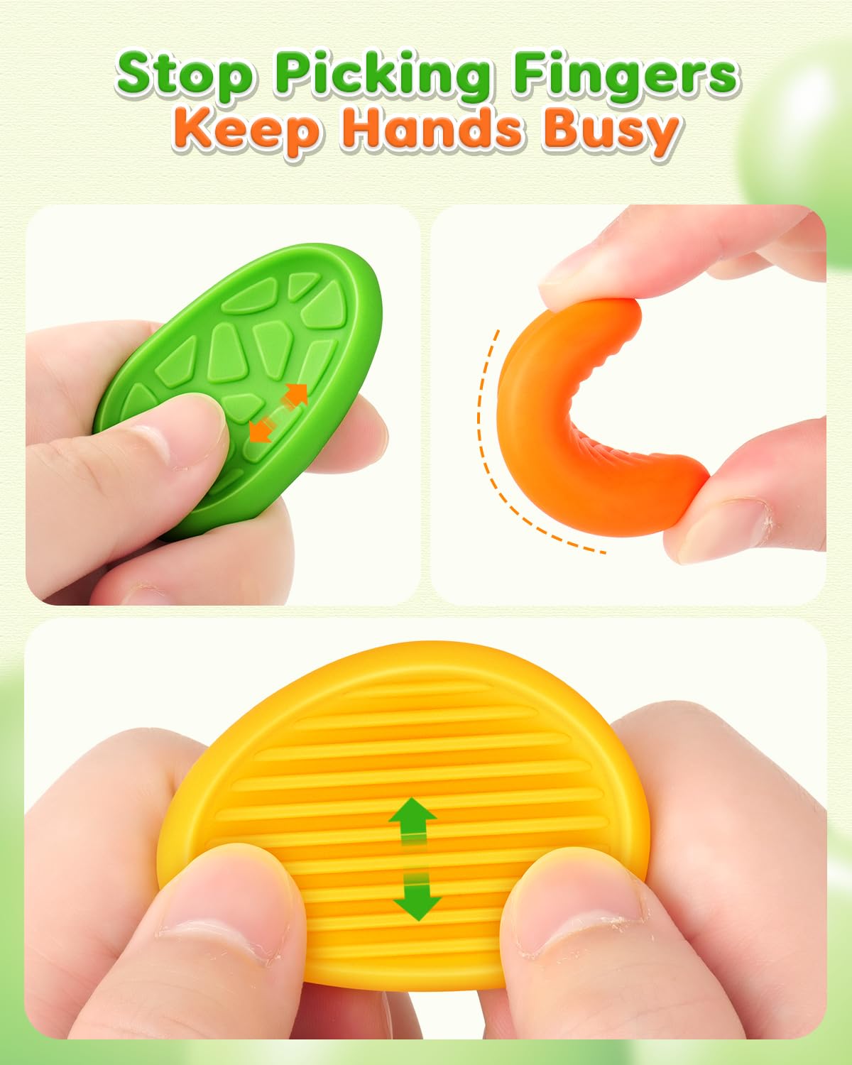 Fidget Toys Sensory Stone for Kids: 24 Pack Textured Worry Stones for Adults - Bulk Fidgets for Classroom Prizes Gooide Bag Stuffers - Quiet ADHD Tools for Autism Kids - Christmas Stocking Stuffers