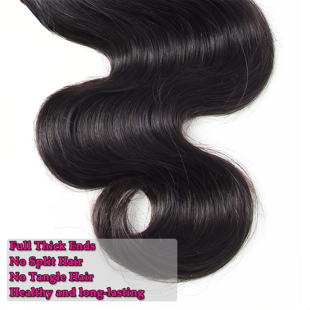 12A Human Hair Bundles 400g Body Wave Bundles Human Hair Extensions 12 14 16 18 Inch Brazilian Virgin Body Wave 4 Pieces Deals Unprocessed Brazilian Quick Weave Extensions Natural Black
