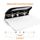 Amazon Basics Semi-Adjustable 3-Hole Punch, 30 Sheet Capacity, Black