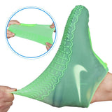 Shiwely Waterproof Shoe Covers, Silicone Reusable Shoe Cover Non-slip Durable Zipper Elastic Rain Cover Protection for Men Women (XL (Women 11-13, Men 9.5-13), Green)