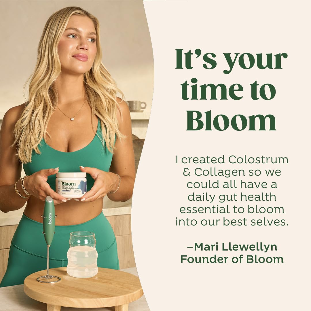 Bloom Nutrition Bovine Colostrum Powder for Gut Health, Immune Support, Hair Growth & Beauty Supplement, Gluten Free, Sugar Free | Strawberries & Cream, 25 Servings