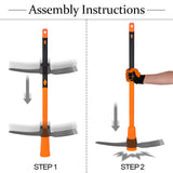 VNIMTI Pick Axe for Digging, Heavy Duty Pickaxe with Shock Absorbing Handle, 36 Inches
