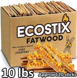 Eco-Stix Fatwood Fire Starter Kindling Firewood Sticks Bulk Packaged Firestarters 100% All Natural Resin Ocote Pine 10 Lbs