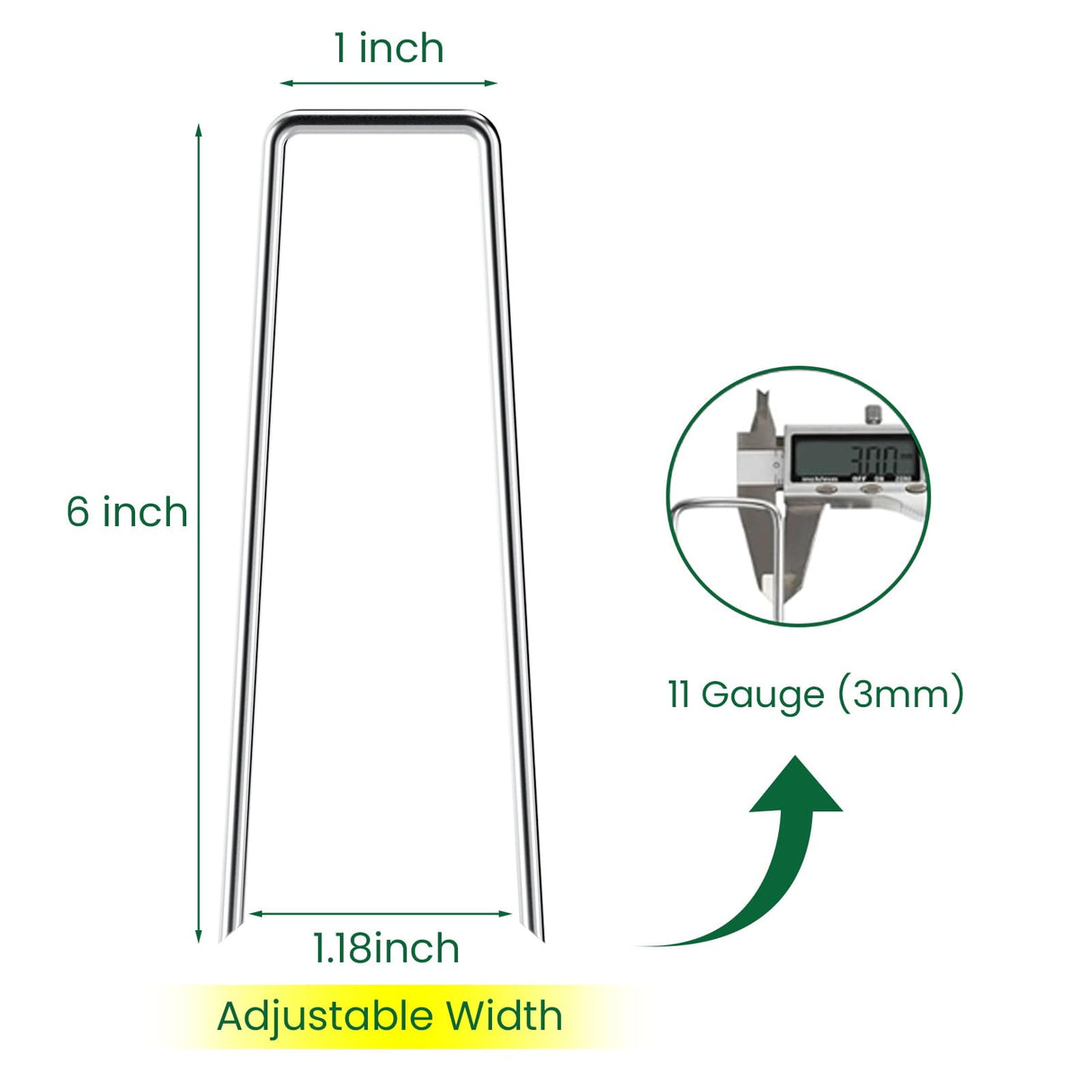 6 Inches Galvanized Garden Staples, Metal Tent StakeHeavy Duty U-Shaped Pins and Landscaping Staples for Sod Anchoring Landscape Fabric Irrigation Tubing (100, Silver)