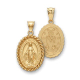 Cross+Crown Premium 14K Yellow Gold Virgin Mary Miraculous Medal for Women & Men, Durable Double-Bonded 14K Yellow Gold Virgin Mary Pendant for Necklace, Women & Mens Gold Virgin Mary Medal, Handcrafted Religious Jewelry in the USA