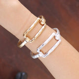 POMINA Gold Fashion Bracelet Spring Tension Hook Bangles Worn Gold Silver Unique Style Bracelet