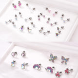 24 Pairs Stainless Steel Flat Back Earrings for Girls Women-Secure and Comfortable Screwback Earrings with Diverse Designs, Perfect for Multiple Piercings and Everyday Wear