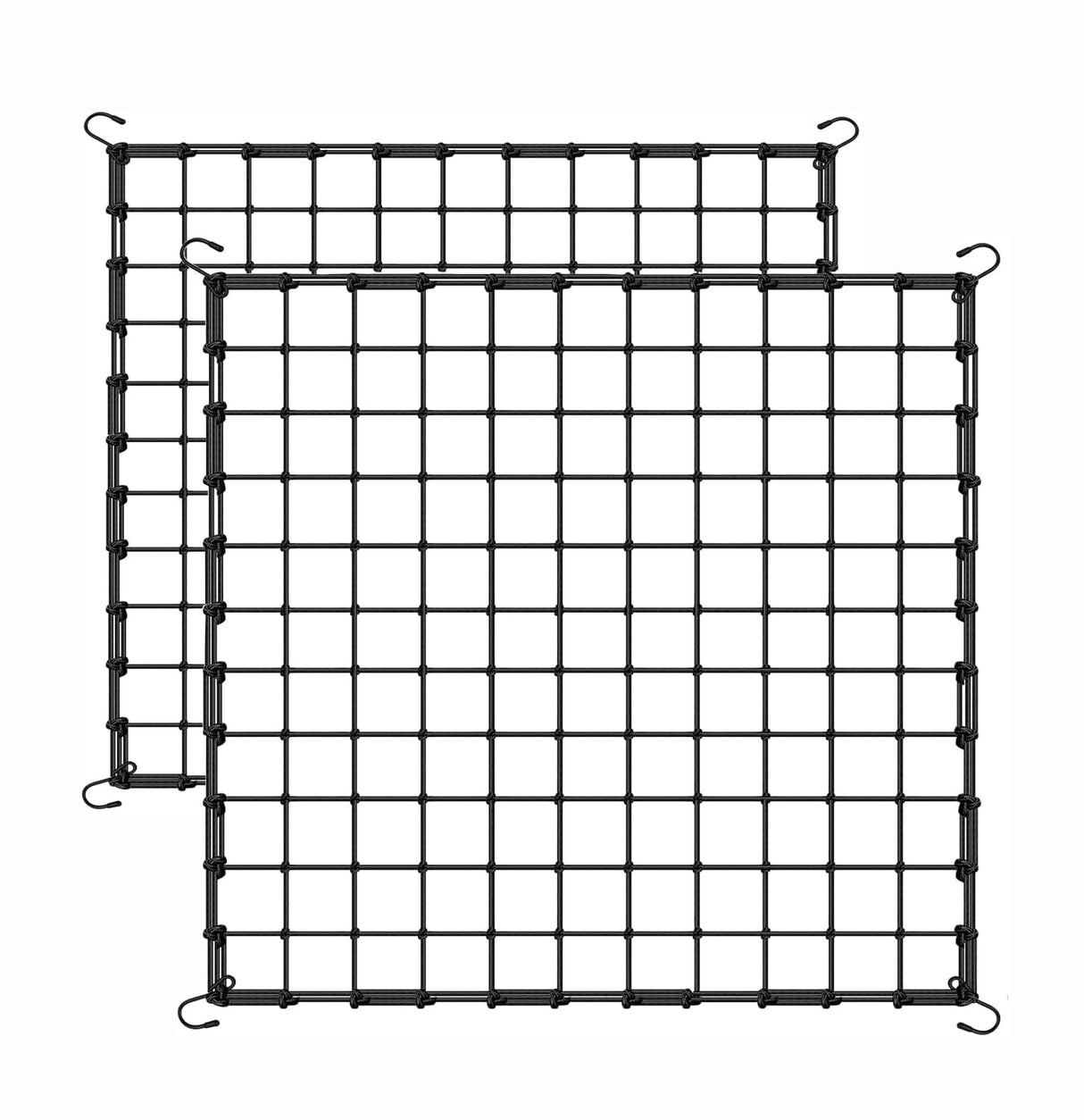 6x6 Ft Elastic Plant Trellis Net - 2-Pack Heavy Duty Garden Support Net with 4 Hooks for Grow Tents, Climbing Vegetables, Fruits & Flowers (Black)