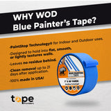 Made in USA Blue Painter’s Tape - 3 inch x 60 yds. (16 Pack) Thick & Wide Masking Tape for Safe Wall Painting, Building, Remodeling, Labeling, Edge Finishing