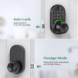 Keypad Smart Door Lock with Knob, Yamiry Keyless Entry Digital Lock with Handle, Fingerprint Electronic Knob for Front Door