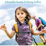 Bladeless Neck Fan, 5000mAh Rechargeable Battery Powered, 3 Speeds, Angle Adjustable, Hand-free Portable Neck Fan for Both Outdoor & Indoor Use, UL Certified, Black