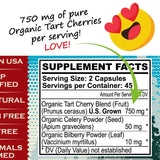 Tart Cherry Capsules Grown in USA - Lumberjack Strength Blend - Tart Cherry Powder with Bilberry (60 Count)