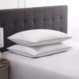 Grand Haven Gran Hotel Almohadas Rellenas De Plumas Queen 2 Pz Algodon Color Blanco