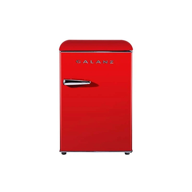 Galanz GLR25MRDR10 Retro Compact Refrigerator, Mini Fridge with Single Doors, Adjustable Mechanical Thermostat with Chiller, Red, 2.5 Cu Ft