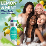PureNaturis Whole Body Deodorant Spray Contains Natural Ingredients, Deodorant for Men & Women | 48HR Protection, Aluminum Free Nautral Deodorant Spray | Large Bottle 4.05 Fl Oz (Limon & Mint)