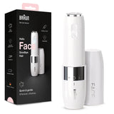 Braun Face Mini Hair Remover, Facial Hair Remover for Women Mini-Sized Design For Portability, Efficient Facial Hair Removal Anytime, Anywhere, With Smart Light, Gifts for Women, FS1000, White
