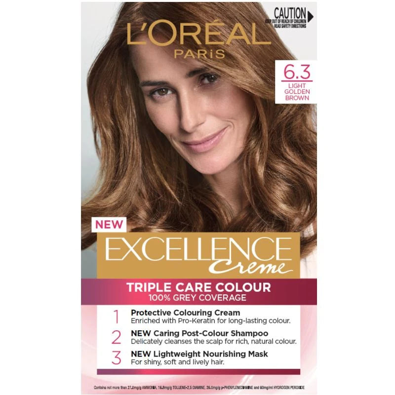 L'Oreal Paris Excellence Creme Hair Colour 6.3 Light Golden Brown
