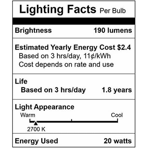 G8 Light Bulbs 20Watt 120Volt Halogen Light Bulb G8 Base Bi-Pin Shorter 1-3/8" (1.38") Length 20W T4 JCD Warm White Under Cabinet Puck Lighting Replacements,10Pack