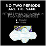 U by Kotex Fitness Ultra Thin Pads with Wings, Regular Absorbency, Fragrance-Free Pads, 15 Count