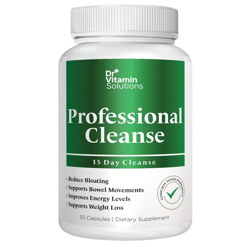 Professional Detox Cleanse for Losing Weight and Belly Fat, 15 Day Colon Cleanse, Dr Vitamin Body Detox Probiotics, Cleanse for Gut Health, Bloating Relief and Reducing Fat, 30 Caps
