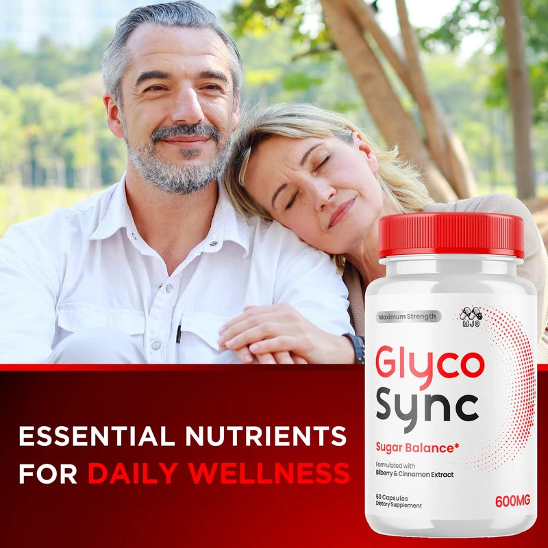 Glyco Sync Capsules - Glyco Sync Maximum Strength Sugar Support Pills, All Natural GlycoSync Once Daily Capsule for Health & Wellness Advanced Cinnamon Extract and Bilberry Formula (60 Capsules)