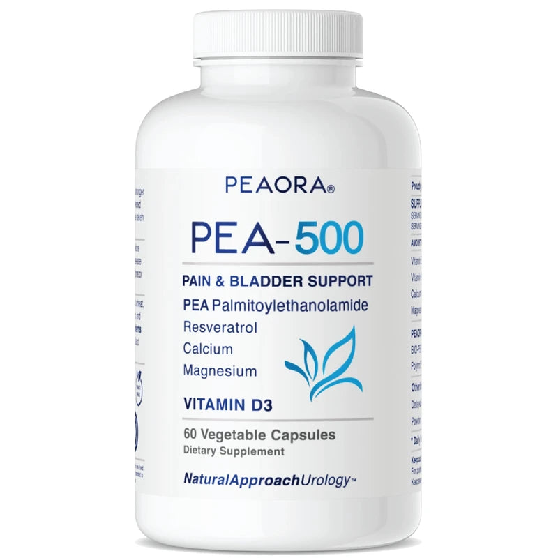 PEAORA PEA-500 - Support for Bladder, & Pelvic Discomfort | For Women & Men | Made in the USA | High-Absorption Palmitoylethanolamide & Resveratrol