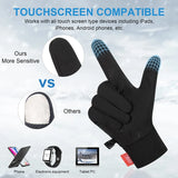 TIBISI Cycling Gloves Winter Thermal for Men & Women Warm Windproof Touchscreen Non-Slip Shock Absorbing Outdoor Running Cycling Mountain Bike Gloves, black-03