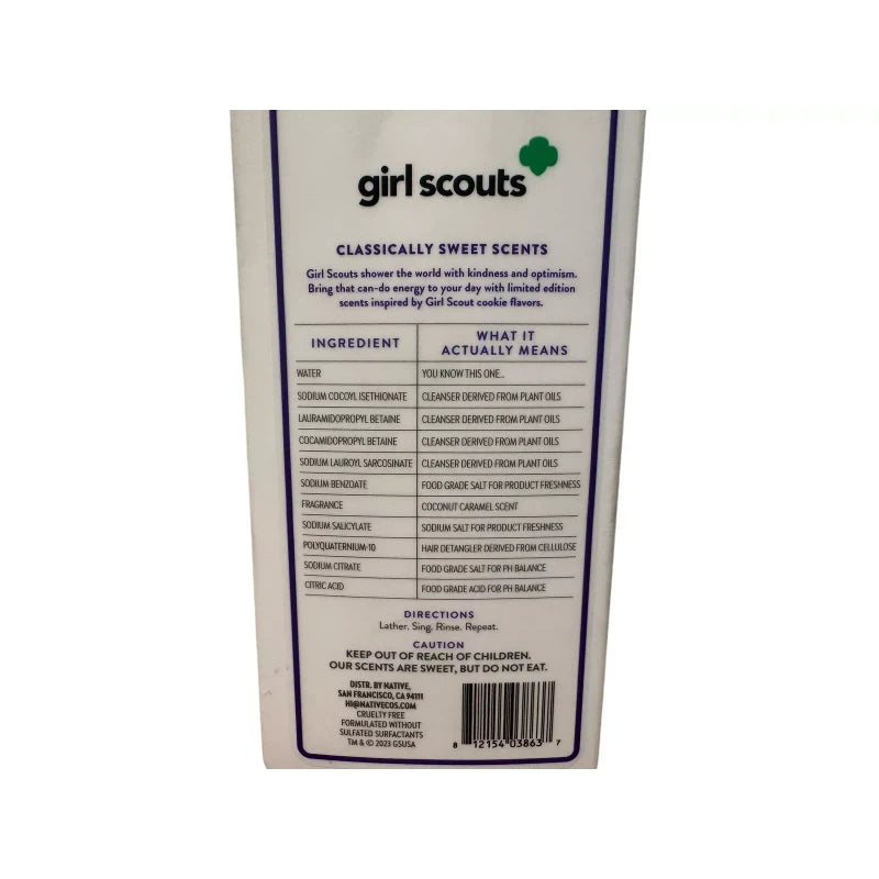 Native 2-Pack Native Girl Scouts Coconut Caramel Shampoo Limited Edition 16.5oz Each