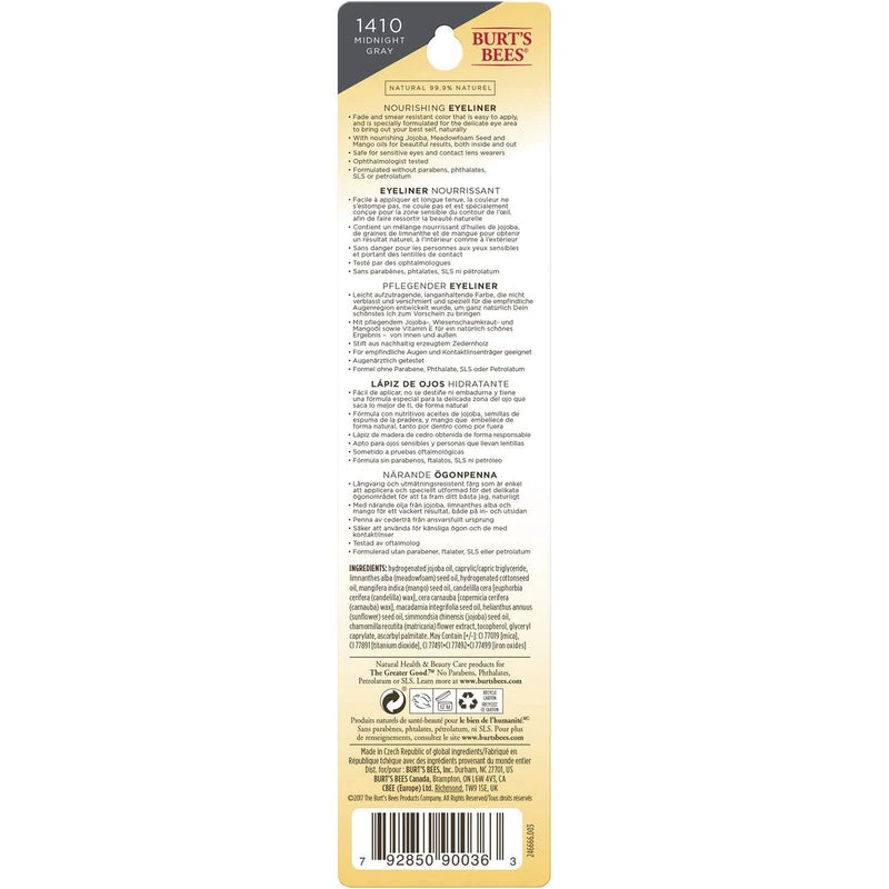 Burt's Bees Nourishing Eyeliner, Midnight Gray - 0.04 Ounce