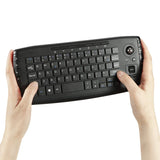 Fonicer [Updated] Multimedia 2.4Ghz Wireless Mini Keyboard with Trackball Mouse Scroll Wheel for PC/Mac/Android Tv Box, Remote Controller,X Structure，QWERTY UK Layout