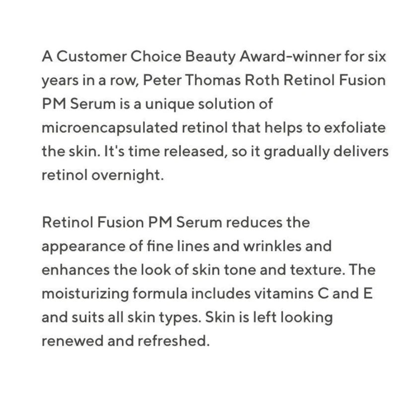 Peter Thomas Roth NEW Peter Thomas Roth 6.7oz Mega-Size Retinol Fusion PM Night Serum Sealed