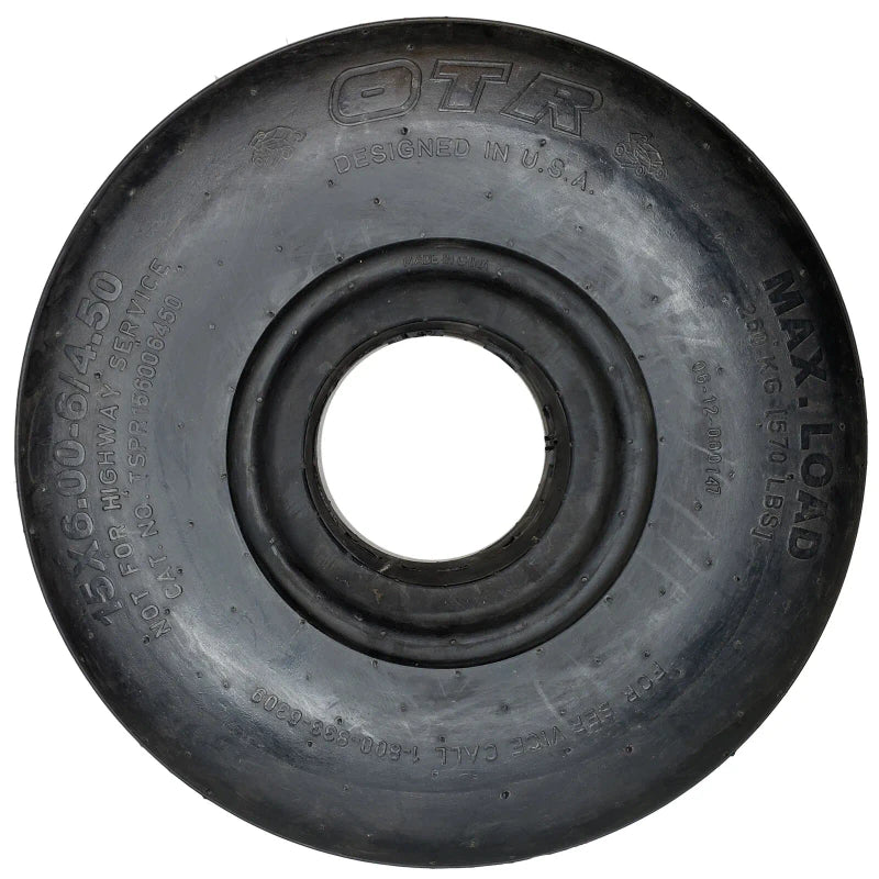 Kubota 15x6.00-6 Rib flat free solid TIRE some Kubota Zero turn riding mowers 15/6.00-6