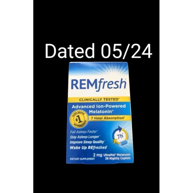 Dated 5/24 REMfresh Advanced Ion-Powered Melatonin 2mg UltraMel 36 Caps New/Seal