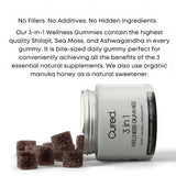 KANBHE Cured 3 in 1 Gummies, Shilajit Gummie, Cured 3 in 1 Shilajit Gummies for Men, Natural Energy Boost, Gummie for Men, 30 Day Supply Per Bottle