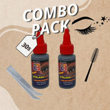 Eyelash Glue (2 Pack) 30 Second Lash Glue for Strip Lashes Soft Bond Daily Hold Low Irritation Low Fumes False Eyelash Extension Glue Rubbery Texture (2, Black, 1 fl. oz. ea.)