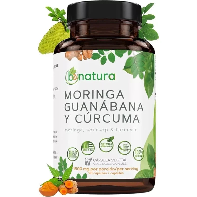 B-Expert Moringa, Guanabana y Cúrcuma (Moringa, Guanábana y Cúrcuma) 90 cápsulas 1500 mg