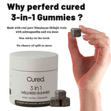 KANBHE Cured 3 in 1 Gummies, Shilajit Gummie, Cured 3 in 1 Shilajit Gummies for Men, Natural Energy Boost, Gummie for Men, 30 Day Supply Per Bottle