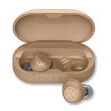 JLab Hear OTC Hearing Aid & Earbuds, Beige, Traditional Earbud Fit, Four Preset Hearing Modes, In-Ear Detection and Built-in Feedback Suppression, Independent Volume Control and Touch Controls
