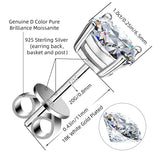 Moissanite Stud Earrings 2.0CT D Color,GRA 925 Sterling Silver Earrings for Men 18K White Gold Plating Earrings for Women,wedding earrings(1.0ct*2)
