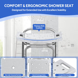 Folding Shower Seat - Stainless Steel Shower Chair for Inside Shower - 420lbs Height Adjustable Foldable Shower Stool - Portable Travel Collapsible Bath Bench for Elderly, Handicap & Disabled (Gray)
