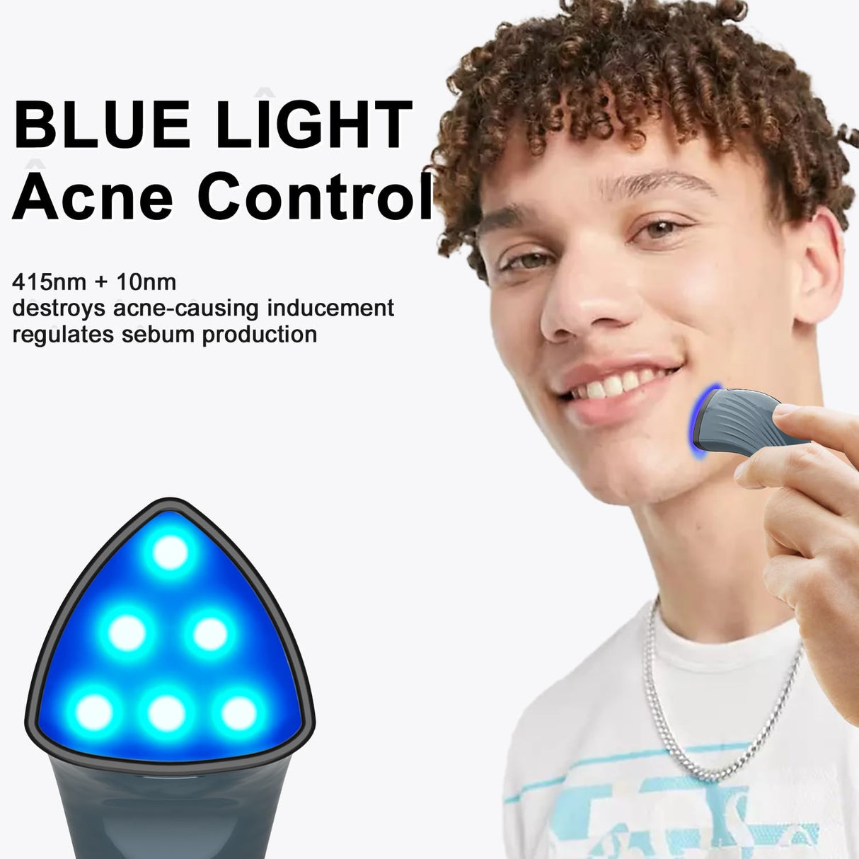 Cosprain LED Acne Foe - Acne Spot Pimple Zit Treatment Device Red and Blue Light Therapy for Face, Facial Aesthetic Device, Blue