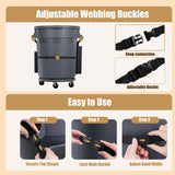 Hongmed Trash Can Caddy Bag: 1680D Fabric Heavy-Duty Cleaning Caddy with Adjustable Buckle fits 32-55 gal Trash Can, Multi-Pockets Cleaning Tool Organizer for House Cleaners & Janitorial Duties